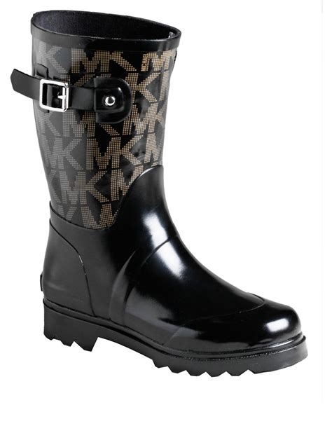 michael kors rain boots black and brown|brown waterproof Michael Kors boots.